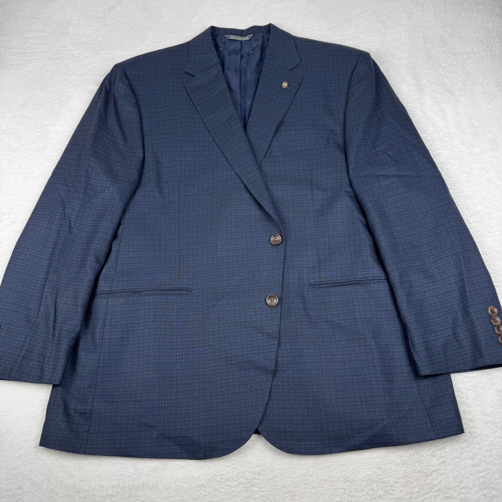 Jack Victor Blazer Jacket Mens 48R Blue Colombo Super 150s Wool Sport Coat Italy